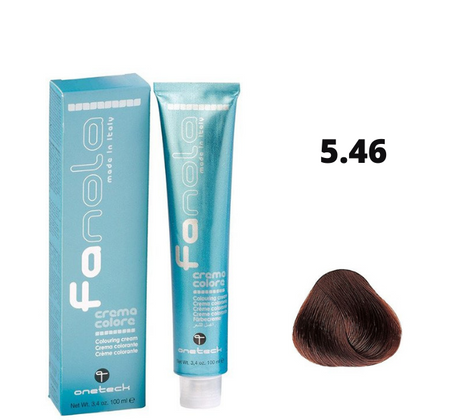 Fanola farba do włosów 5.46 jasny brąz miedziano-czerwony, intensywny kolor, 100 ml