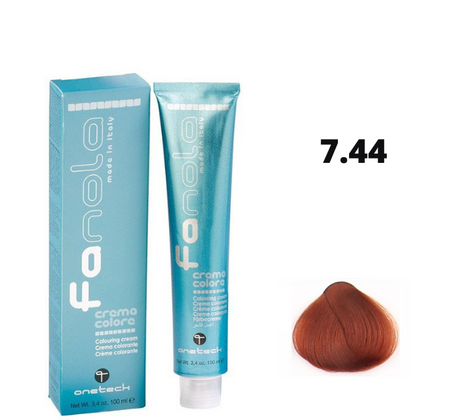 Fanola farba do włosów 100ml 7.44 - blond miedziany intensywny