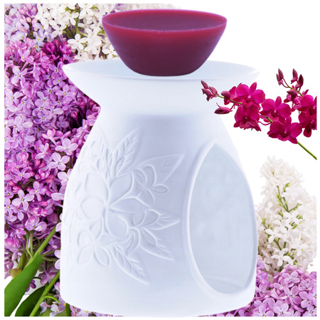 Yankee Candle kominek zapachowy White Floral ceramiczny do wosków i olejków kwiatek