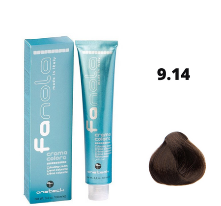 Fanola farba do włosów 100ml 9.14 - bardzo jasny blond popielato-miedziany