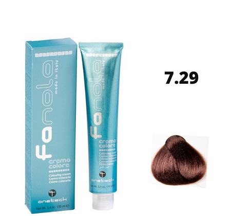 Fanola farba do włosów 7.29 blond opalizująco-miedziany, wielotonowy efekt, 100 ml