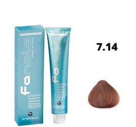Fanola farba do włosów 100ml 7.14 - blond popielato-miedziany