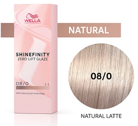 Wella Shinefinity 08/0 Natural Latte półtrwała farba do włosów naturalne latte blond 60ml