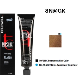 Goldwell Topchic Elumenated 8N@GK farba do włosów 60ml - jasny naturalny blond złoty miedziany