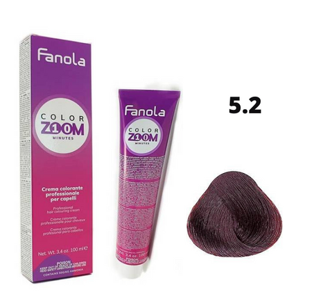 Fanola Farba Color Zoom 5.2 farba do włosów jasny brąz fioletowy 100ml