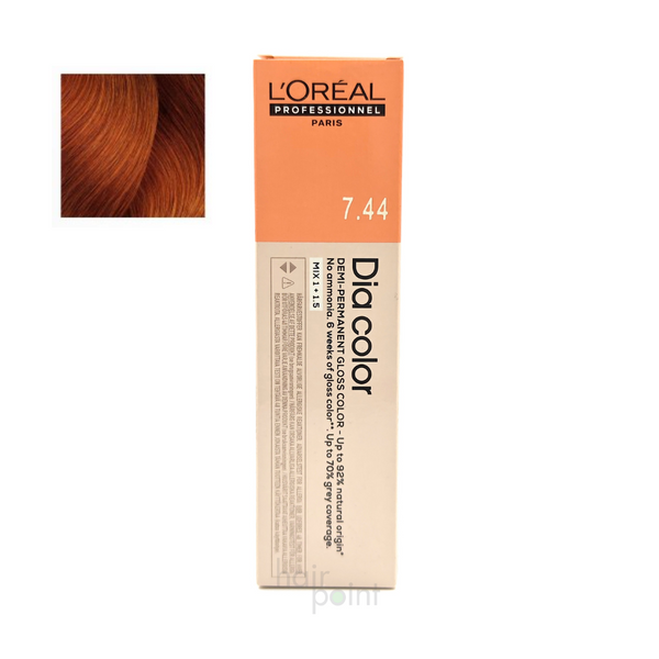 Loreal Dia Color Farba Bez Amoniaku 7.44 60ml - średni blond