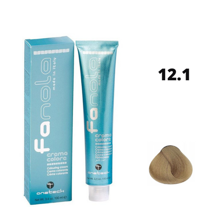 Fanola farba do włosów 12.1 super rozjaśniający blond popielaty, chłodny odcień, 100 ml