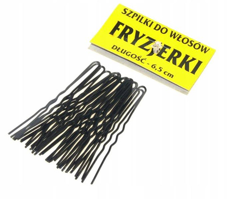 Szpilki do włosów czarne 6,5cm - 20szt