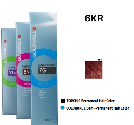 Goldwell Colorance Farba do włosów 60ml 6-KR - ciemny blond miedziany czerwony