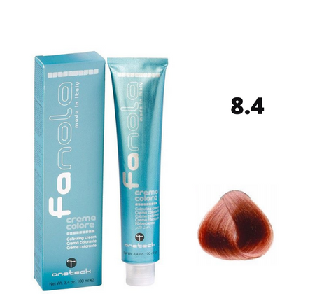 Fanola farba do włosów 8.4 jasny blond miedziany, wyrazisty ciepły odcień, 100 ml