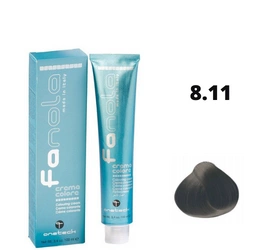 Fanola farba do włosów 8.11 jasny blond intensywnie popielaty, chłodna profesjonalna tonacja, 100 ml