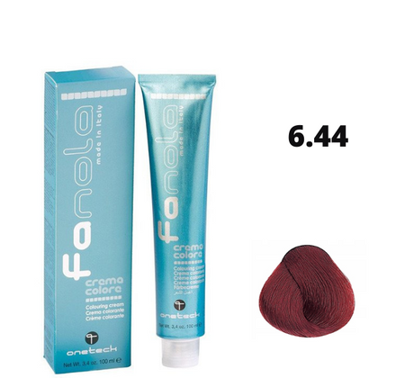 Fanola farba do włosów 6.44 ciemny blond intensywnie miedziany, wysoka pigmentacja, 100 ml