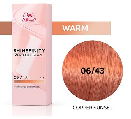 Wella Shinefinity 06/43 Gold Copper Sunset Farba 60ml - Złoto Miedziany Zachód Słońca