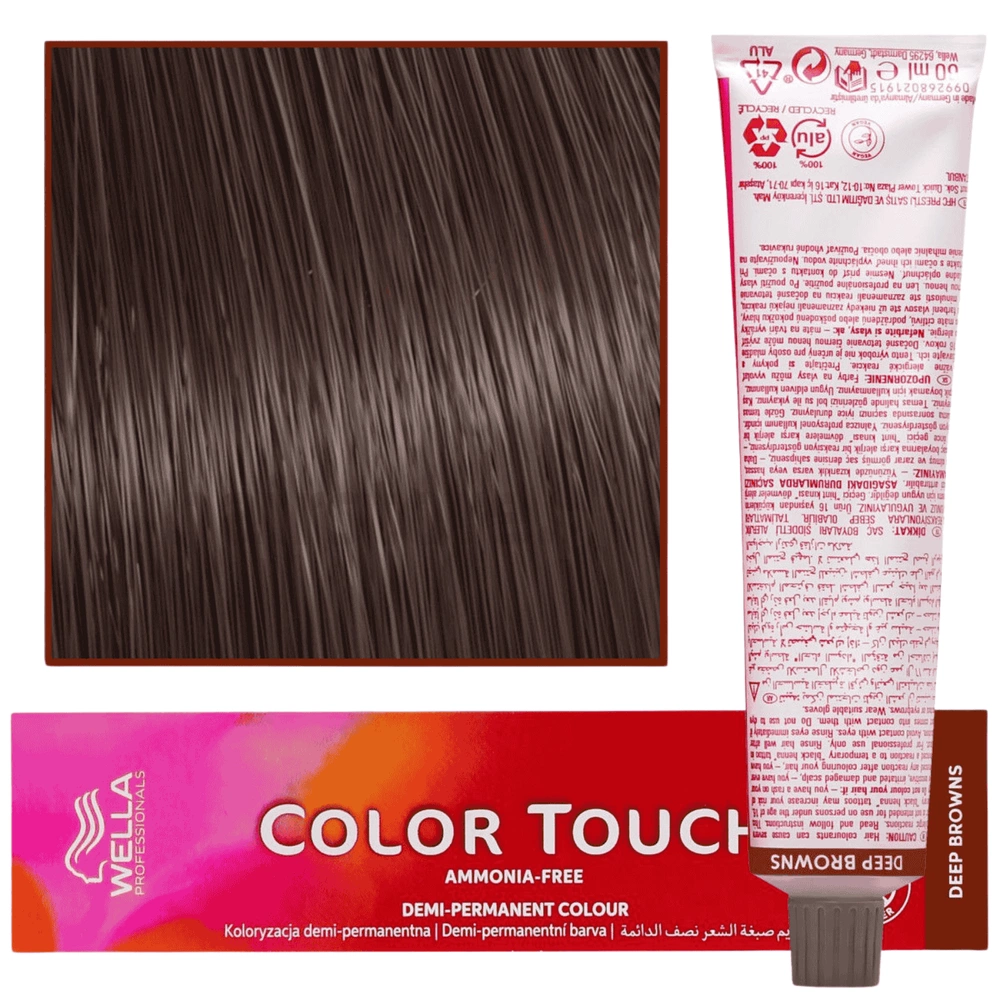 Wella Color Touch 5/73 farba krem koloryzująca do włosów jasny brąz brązowo-złoty 60ml