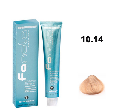 Fanola farba do włosów 10.14 platynowy blond popielato-miedziany, neutralny ciepło-chłodny efekt, 100 ml