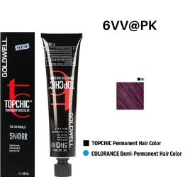 Goldwell Topchic Elumenated 6VV@PK farba do włosów 60ml - ciemny blond fioletowy intensywny różowy