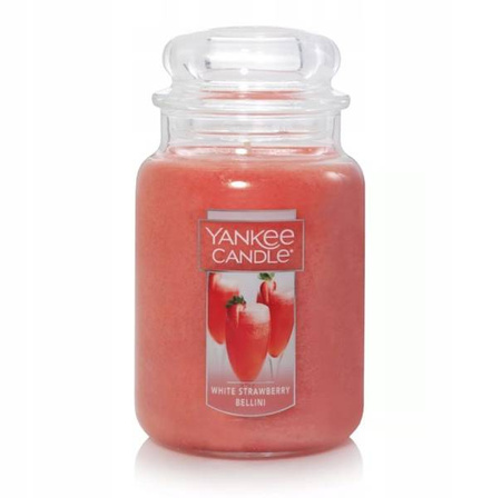 Yankee Candle Large Jar White Strawberry Bell duża świeca zapachowa truskawka z delikatną słodyczą 623g