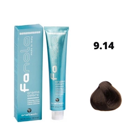 Fanola Farba do włosów 9.14 bardzo jasny blond popielato-miedziany trwała koloryzacja salonowa 100ml