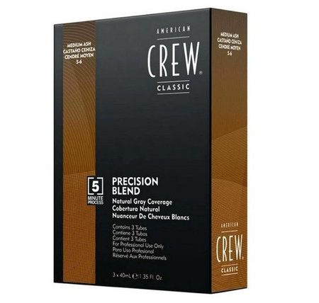 American Crew Precision Medium Ash zestaw koloryzujący popielaty do maskowania siwizny, 3x40 ml