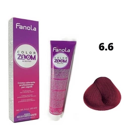 Fanola Color Zoom farba do włosów 6.6 ciemny blond intensywnie czerwony, trwała koloryzacja profesjonalna, 100 ml