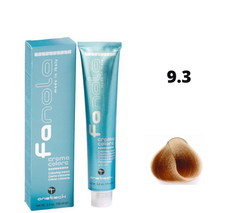 Fanola Farba do włosów 9.3 bardzo jasny blond złoty trwała koloryzacja nadająca ciepły odcień 100ml