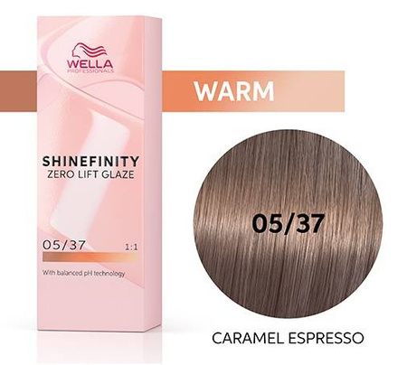 Wella Shinefinity 05/37 Caramel Espresso półtrwała farba do włosów karmelowe espresso 60ml