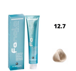 Fanola farba do włosów 12.7 super jasny blond brązowy, miękki ciepły odcień, 100 ml