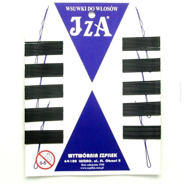 Wsuwka karbowana czarna bez kulki 40mm (100szt)