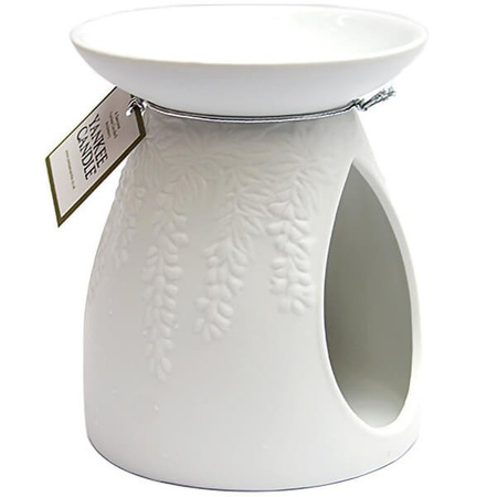 Yankee Candle kominek zapachowy White Floral ceramiczny do wosków i olejków paprotka