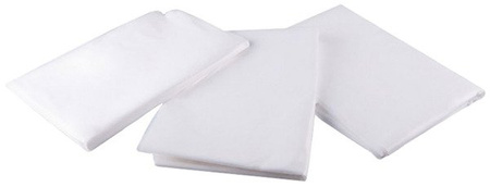 Peleryna foliowa fryzjerska 90x130 cm 50 szt., jednorazowa, biała, chroni ubrania przed farbą i kosmetykami