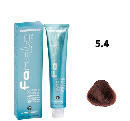 Fanola farba do włosów 5.4 jasny brąz miedziany, wyrazisty ciepły ton, 100 ml