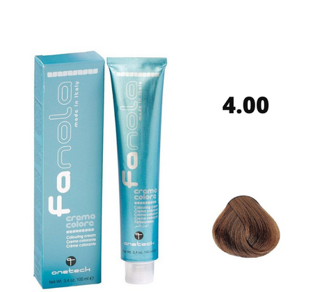 Fanola farba do włosów 4.00 głęboki brąz naturalny intensywny, pełne krycie, 100 ml