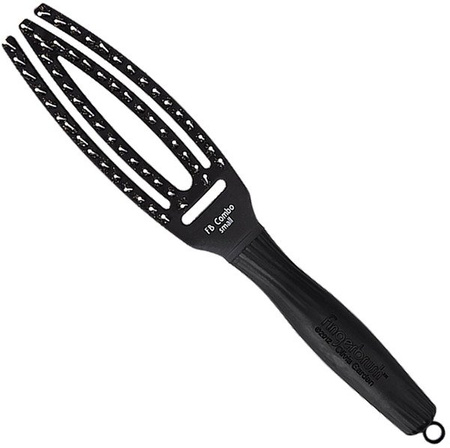 Olivia Garden Finger Combo Small Czarna Szczotka do włosów, kompaktowa, wygodna do stylizacji krótkich włosów