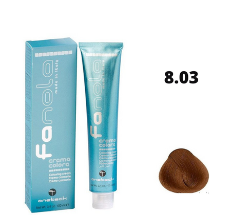 Fanola farba do włosów 8.03 jasny blond złocisto-naturalny, ciepły świetlisty efekt, 100 ml