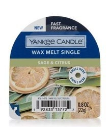 Yankee Candle Wax Sage Citrus wosk zapachowy do kominków szałwia z orzeźwiającymi cytrusami 22g