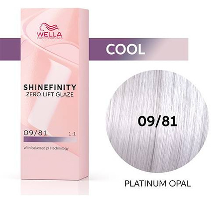 Wella Shinefinity 09/81 Pearl Platinum Opal półtrwała farba do włosów perłowy platynowy opal 60ml