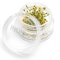 Indigo suszone kwiaty żółte ozdoba do paznokci naturalne dekoracje nail art