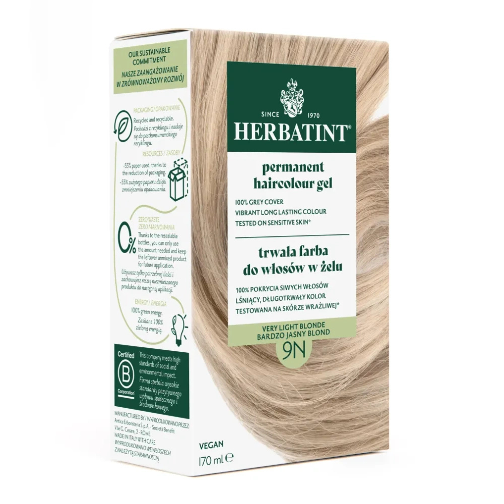 Herbatint Farba 170ml 9N Bardzo Jasny Blond