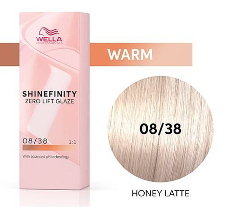 Wella Shinefinity 08/38 Pearl Honey Latte Farba 60ml - Perłowy Miodowy Latte