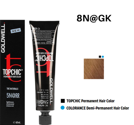 Goldwell Topchic Elumenated 8N@GK farba do włosów 60ml - jasny naturalny blond złoty miedziany