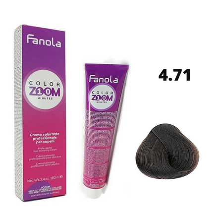 Fanola Farba Color Zoom 4.71 farba do włosów orzechowy 100ml