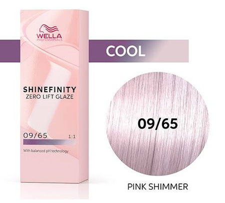 Wella Shinefinity 09/65 Mahog Pink Shimmer półtrwała farba do włosów różowy mahoniowy połysk 60ml