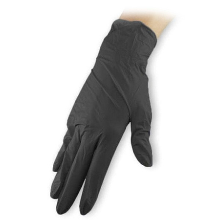 Rękawiczki nitrylowe czarne rozmiar S rękawice ochronne jednorazowe bezpudrowe 100szt