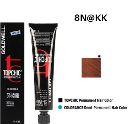Goldwell Topchic Elumenated 8N@KK farba do włosów 60ml - jasny naturalny miedziany blond