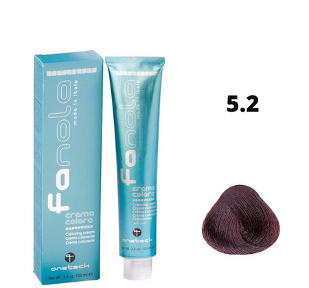 Fanola farba do włosów 5.2 jasny brąz opalizujący, chłodna tonacja, 100 ml