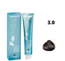 Fanola farba do włosów 3.0 ciemny brąz naturalny, pełne krycie siwizny, 100 ml