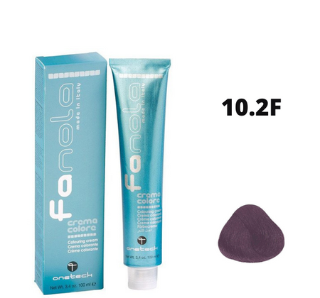 Fanola farba do włosów 10.2F platynowy blond fioletowy, neutralizacja żółci, 100 ml
