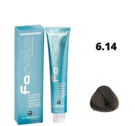 Fanola farba do włosów 6.14 ciemny blond popielato-miedziany, zbalansowany kolor, 100 ml