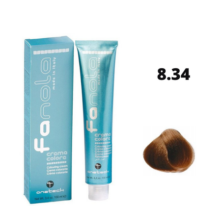 Fanola farba do włosów 8.34 jasny blond złoto-miedziany, intensywny ciepły połysk, 100 ml