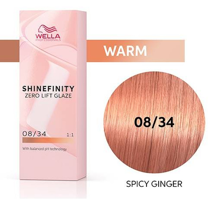 Wella Shinefinity 08/34 Red Spicy Ginger Farba 60ml - Czerwony Pikantny Imbir